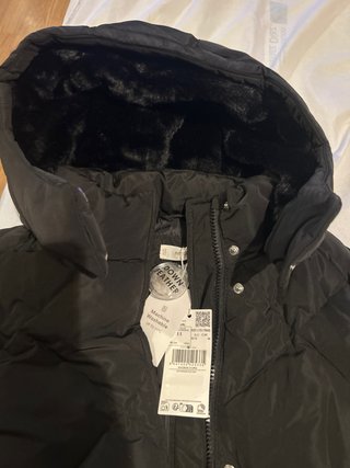 Abrigo Mango Negro Talla 11 años Kids Girl
