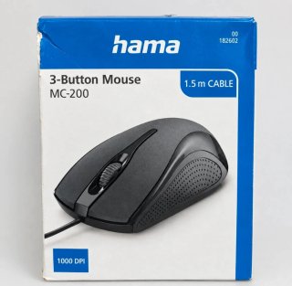 Ratón Hama MC-200 USB 1000 DPI Cable 1.5m