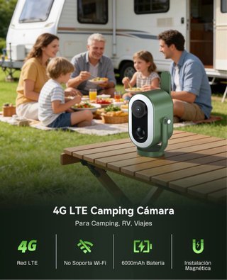 Cámara Magnética Xega 4G LTE 2K Batería 6000mAh
