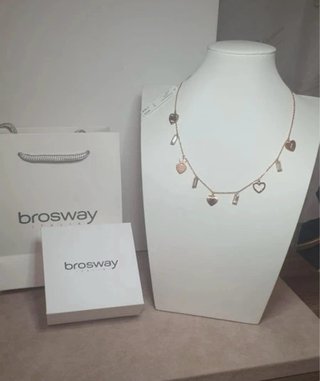 Collana Brosway cuori e barrette oro rosa