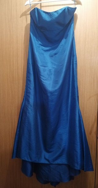 Vestido fiesta azul eléctrico strapless