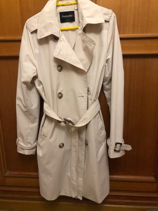 Gabardina Tintoretto Beige S capucha y cinturón