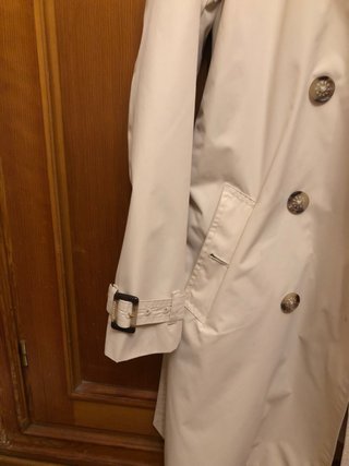Gabardina Tintoretto Beige S capucha y cinturón