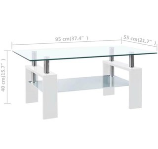 Mesa de centro cristal y metal