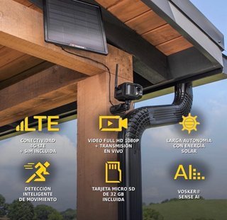 Cámara Seguridad Vosker V300 Ultimate Solar 4G-LTE