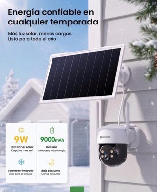 Cámara Vigilancia Solar Exterior WiFi 4MP