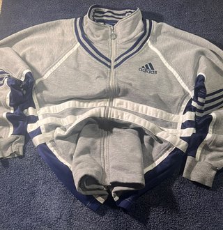 Vintage Adidas Track Jacket | Y2K | Grey and Navy