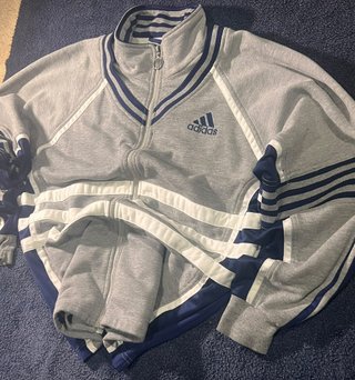 Vintage Adidas Track Jacket | Y2K | Grey and Navy