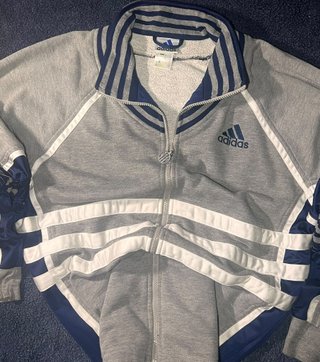Vintage Adidas Track Jacket | Y2K | Grey and Navy