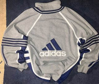 Vintage Adidas Track Jacket | Y2K | Grey and Navy
