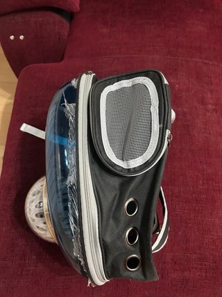 Transportín para gatos negro y gris