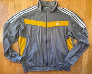 Chaqueta Adidas Gris y Amarilla vintage