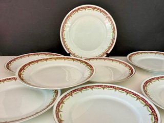 🇫🇷 Limoges 8 Platos Postre antiguos Art Noveau