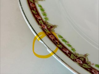 🇫🇷 Limoges 8 Platos Postre antiguos Art Noveau