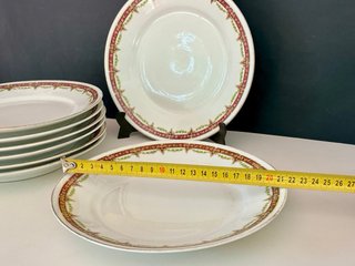 🇫🇷 Limoges 8 Platos Postre antiguos Art Noveau