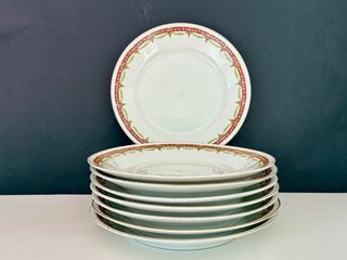 🇫🇷 Limoges 8 Platos Postre antiguos Art Noveau