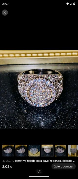 Anillo de Pavé Redondo Plateado