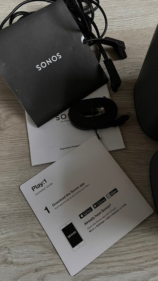 4x Colunas Som WiFi Sonos Play:1 Pretas