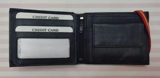 CARTERA MONEDERO PIEL CIERRE BANDERA + REGALO PULS