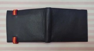 CARTERA MONEDERO PIEL CIERRE BANDERA + REGALO PULS