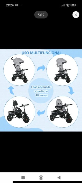 Triciclo Evolutivo con Manillar + 12 meses