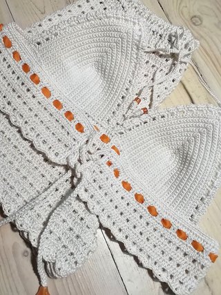 Conjunto Crochet Top y Short Algodón T.M-36 NUEVO