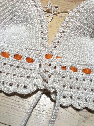 Conjunto Crochet Top y Short Algodón T.M-36 NUEVO