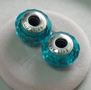 Charm Pandora Cristal de Murano Turquesa