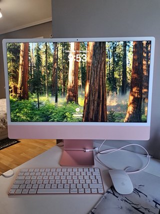 iMac 24 M1 2021 Rosa + teclado+ ratón con caja
