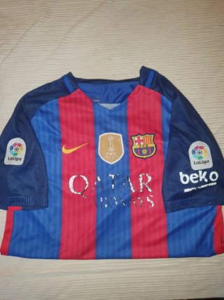 Camiseta FC Barcelona Rakuten Negra Dorada cuatro