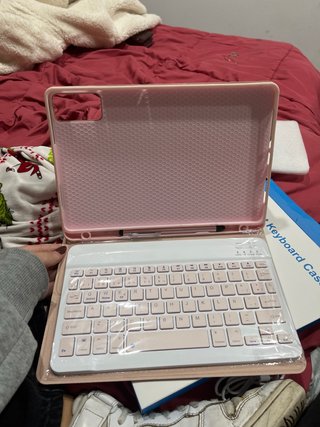 Funda rosa con teclado para Redmi Pad SE