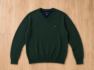 Jersey Tommy Hilfiger Cuello V Verde XXL