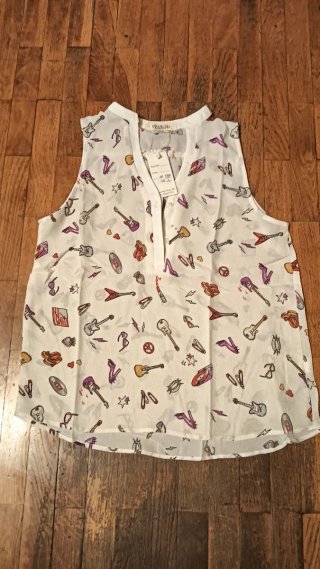 Camisa sin mangas Eva Rosa estampada