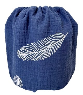 Snood for dogs (blu con piume bianche)
