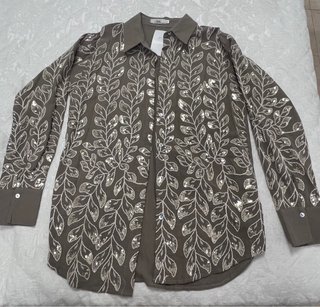 Camisa Verde con Pedrería