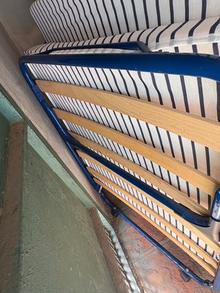 Cama Plegable Ikea Azul y Madera