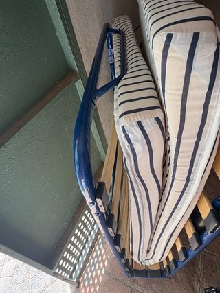 Cama Plegable Ikea Azul y Madera