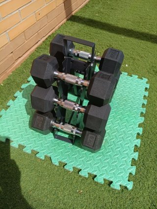 Soporte para 6 mancuernas plegable nuevo.