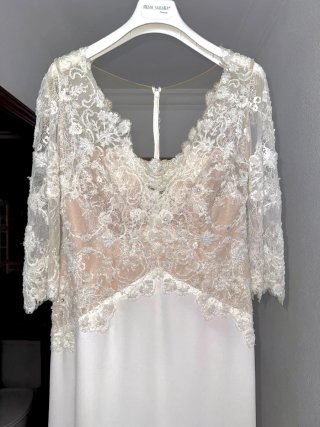 Vestido de Novia Blanco Encaje Manga Larga