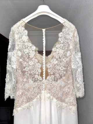Vestido de Novia Blanco Encaje Manga Larga