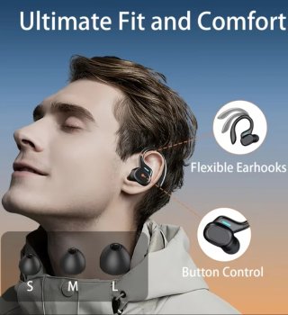 Auriculares Inalámbricos Deportivos Negros y Rojos