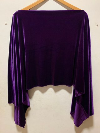 Chal Poncho de Terciopelo Morado