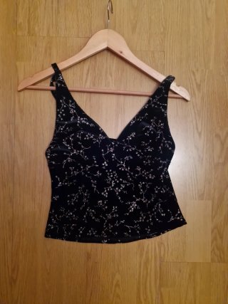 Top fiesta brilli brilli negro y plata