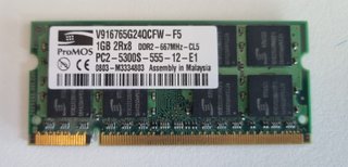 Memoria RAM Portátil 1GB DDR2 667MHz ProMOS