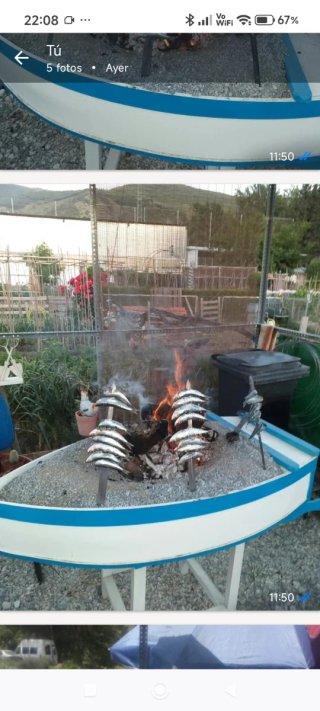 Barca para espetos y barbacoa