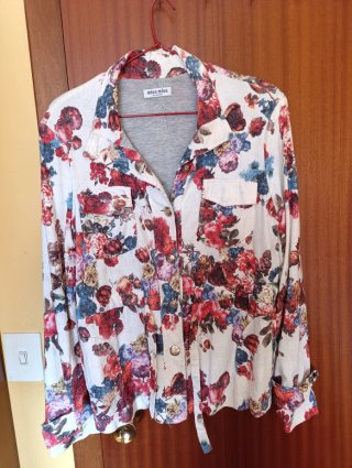 Chaqueta floral algodón multicolor