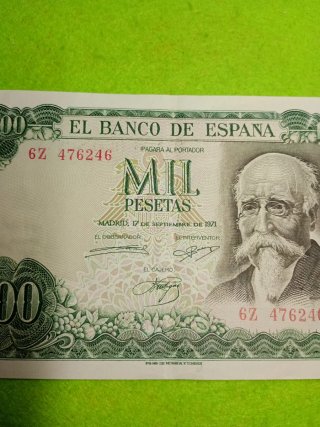 Billete 1000 Pesetas 1971 serie 6z