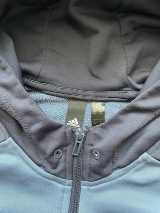 Adidas Zip Up Hoodie Blue Colorblock Logo M