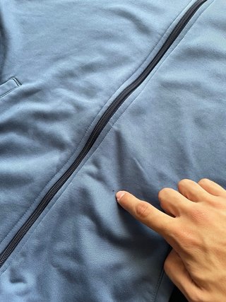 Adidas Zip Up Hoodie Blue Colorblock Logo M