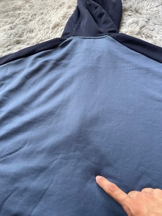 Adidas Zip Up Hoodie Blue Colorblock Logo M
